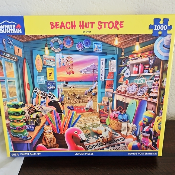 BEACH HUT STORE 1000 PIECE WHITE MOUNTAIN PUZZLE - Picture 1 of 1